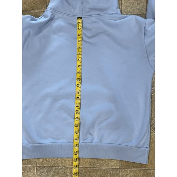Rhinestone Sp5der Men's Pullover Hoodie Size Small Baby Blue Front Pouch - Picture 6 of 16